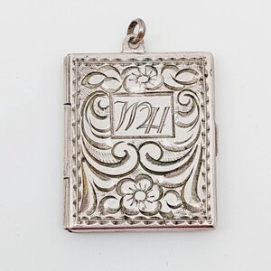 Antik medaljonghänge i 925 sterlingsilver, jugend, förlovningspresent, hänge med bild