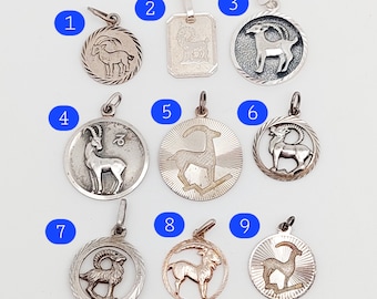 Antique pendant 835 925 vintage silver pendant zodiac sign Capricorn