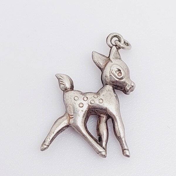 Pendentif ancien cerf argenté Bambi