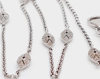 46 cm vintage silver chain 925 silver jewelry diamond cut