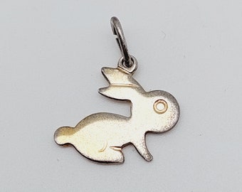 Vintage Sterling Pendant Bunny Rabbit Charm Silver Pendant Charm Bracelet