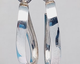 Vintage XXL Creolen 925er Silber 3,4 cm Silber Ohrringe