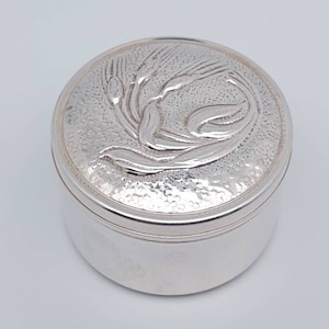 Large Nostalgic Silver Pill Box Antique Box Flowers 925 Silver Art Nouveau Box