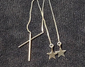 Nuevos pendientes nostálgicos de plata 925 con forma de estrella