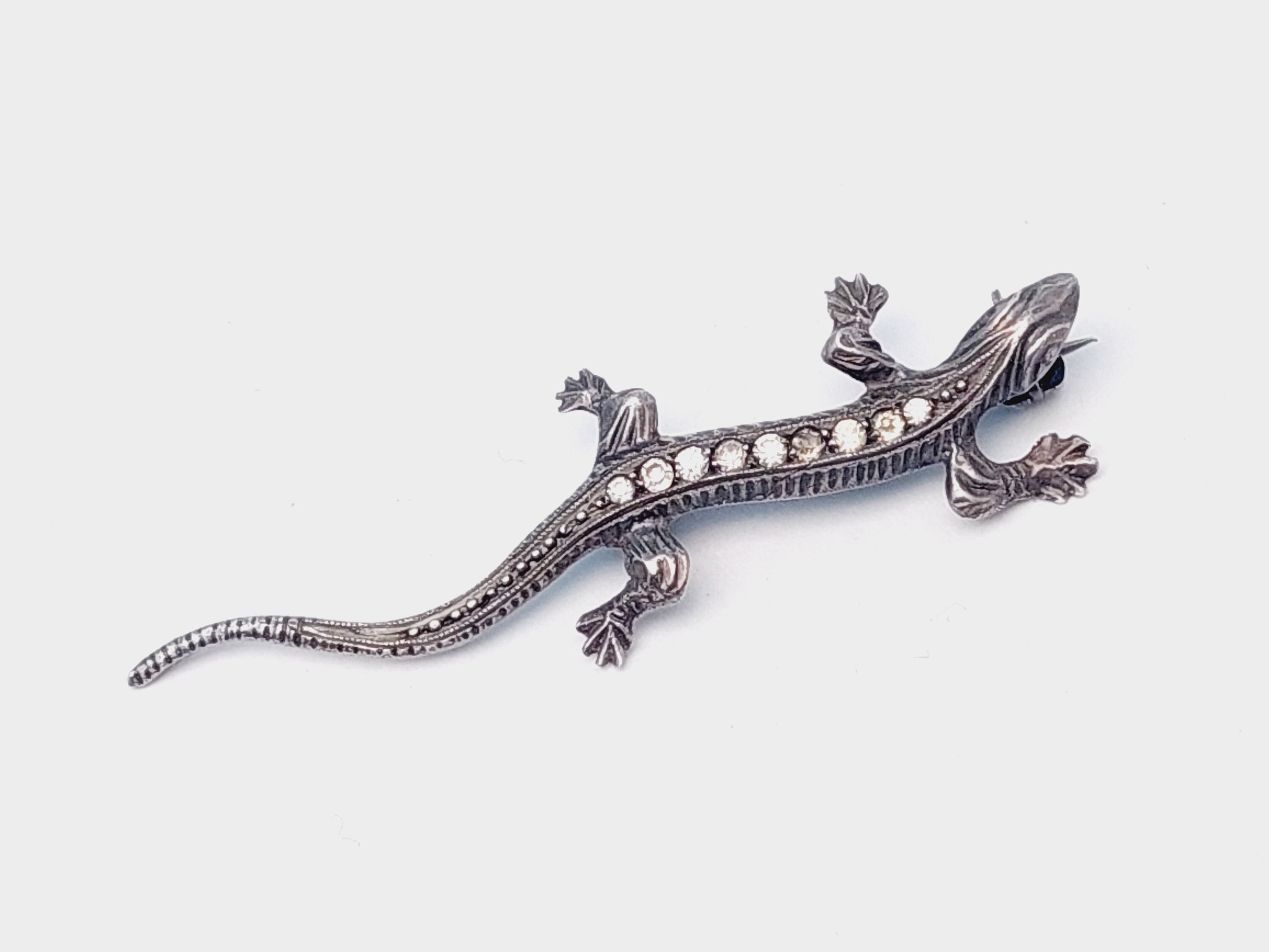 Broche Antique Argent 835 – Motif Lézard, Bijou Vintage élégant