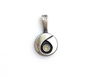 925 sterling silver pendant by Sten & Laine, Scandinavia, Finland, vintage designer jewelry, rock crystal