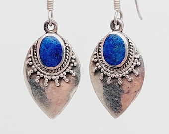 Sterling 925 real silver earrings |  Vintage hanging earrings | Indian jewelry turquoise earrings | Boho earrings | Earrings | Sterling silver