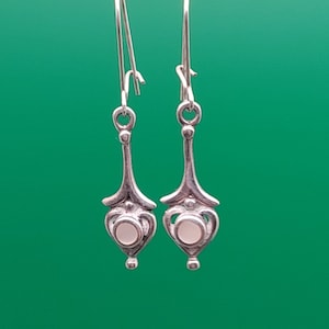 Vintage 925 silver earrings with mother of pearl earrings filigree jewelry earrings