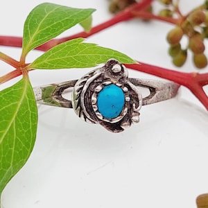 Turquoise ring 925 silver size 54 17 mm ladies silver ring gift for her rare noble exclusive vintage design gemstone retro timeless Art Deco