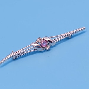 Small silver brooch with amber, filigree brooch, vintage brooch 925 sterling rhinestones