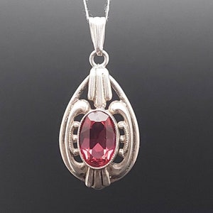 Antique Art Nouveau pendant 835 silver red cut stone antique jewelry
