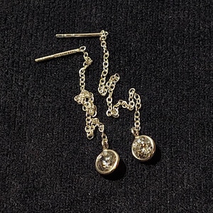 Nya Threader Örhängen Pendel Örhängen i Sterling Silver med Kedja Minimalistiska Smycken Present till Henne