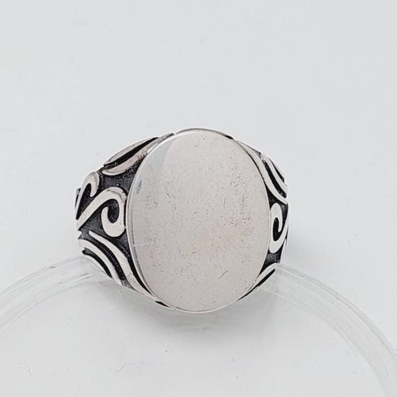Size 26 66 Antique Silver Ring 925 Signet Ring Personalize Men