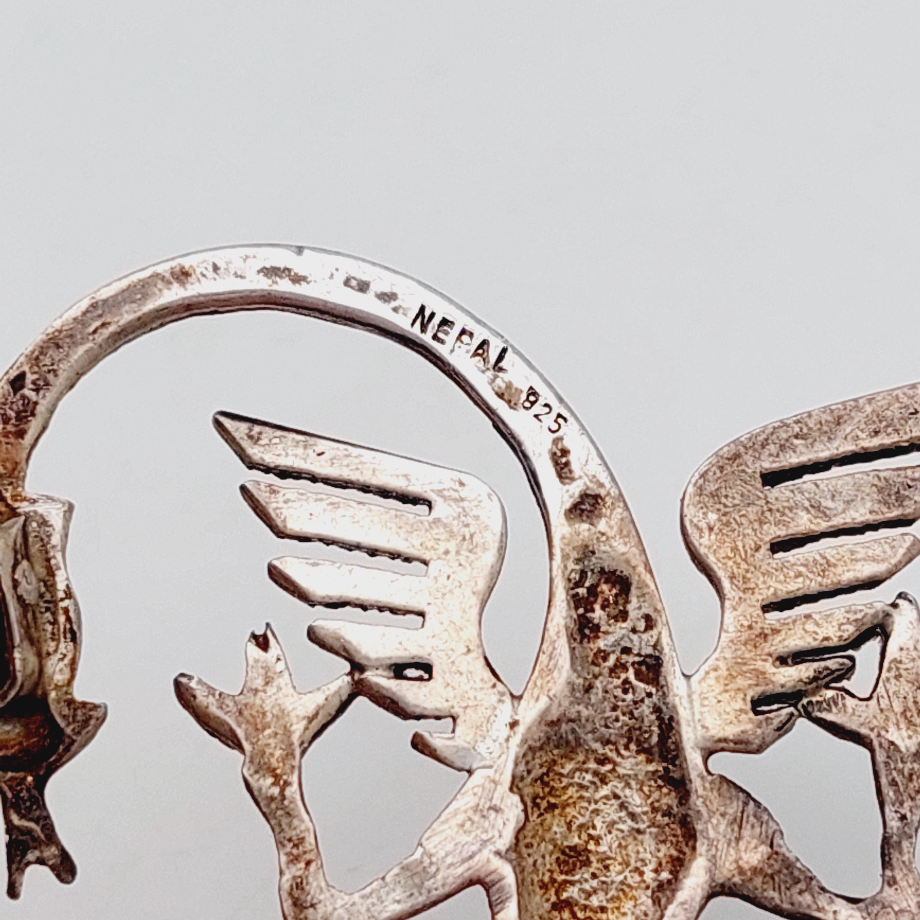 Ancienne Partie De Broche Dragon/Chimère - 3,2 Cm, Dorée, Métal, Occasion