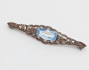 Broche Ancienne En Argent Et Grenats - XIXe Siècle - Occasion Avec Restauration Ancienne