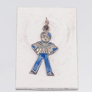Enamel pendant sailor sailor charm bracelet charm silver pendant