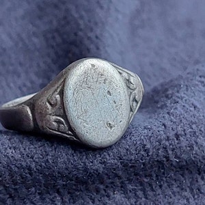 Size 13 53 antique silver ring-Personalized rings-Monogram ring-Letter ring-Initial ring-Engraved ring-Ladies ring