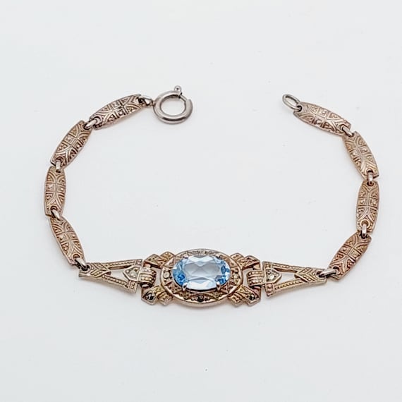 Engraved Cutstone Link Bracelet