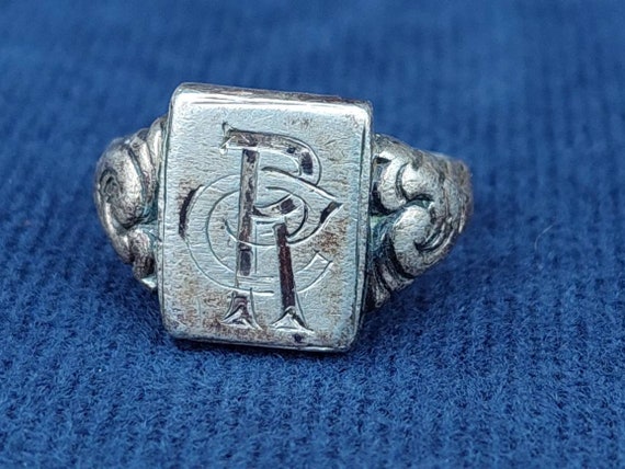 Size 15 Antique Signet Ring 835 Silver Men's Ring Initials HE EH Antique  Jewelry - Etsy