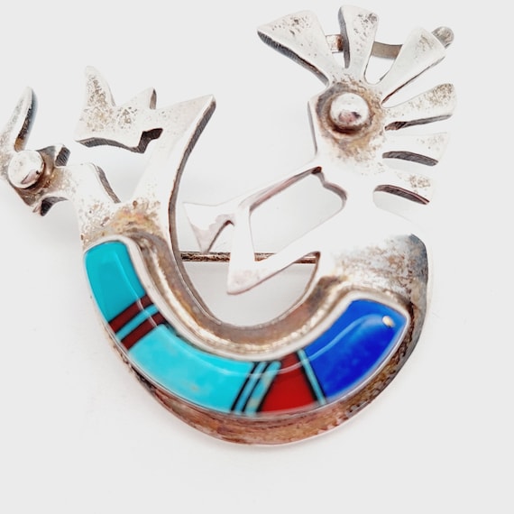 One Of Best Moving Bell Vintage Native American Navajo Turquoise Coral Sterling Silver Pin One Of Best Moving Bell Vintage Native American Navajo Turquoise Coral Sterling Silver Pin