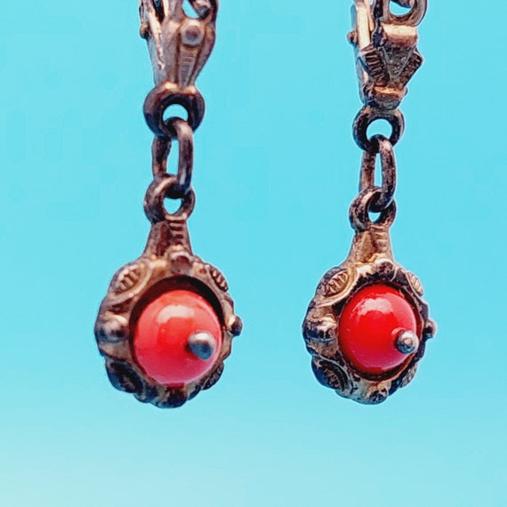 Antike 835er Silber Ohrringe double Ohrhänger Ohr… - image 4