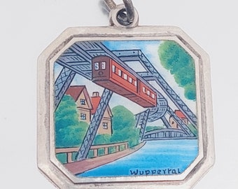 Antique silver pendant Art Nouveau Wuppertal suspension railway charm bracelet pendant charm