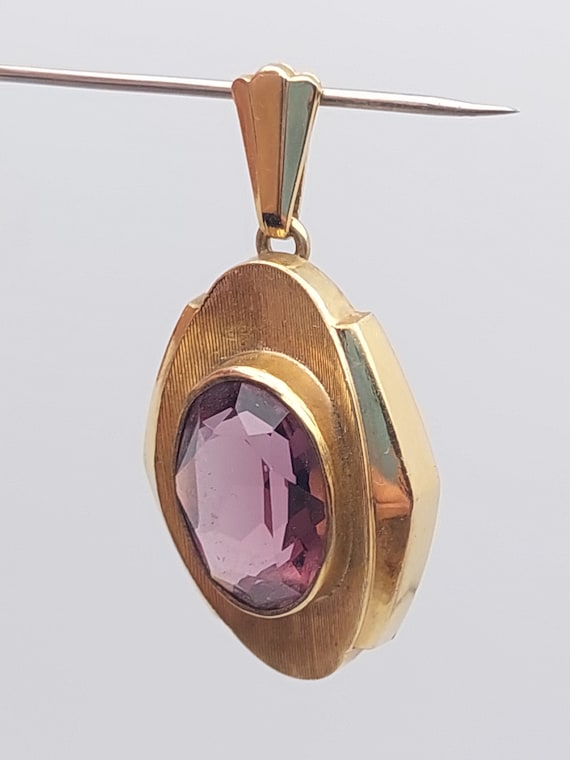 Pendentif Ancien Verre Plaqué Or - Style Breloque - Occasion à Restaurer