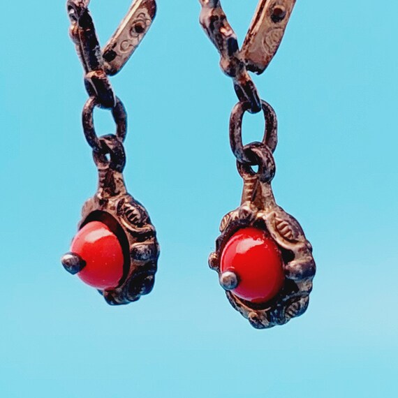 Antike 835er Silber Ohrringe double Ohrhänger Ohr… - image 6