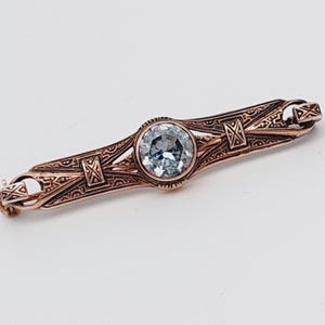 Beautiful antique 925 silver brooch light blue colored stone traditional jewelry