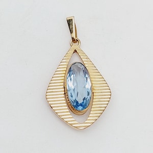 Antique Art Nouveau double pendant blue stone