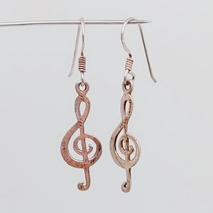 Sterling 925 real silver earrings | Vintage drop earrings | Treble clef drop earrings | Boho earrings | Earrings | Sterling silver