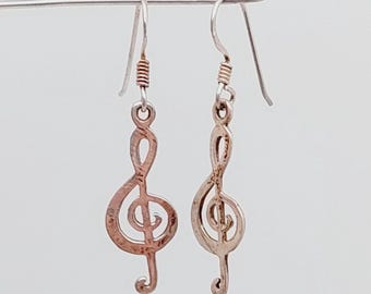 Sterling 925 real silver earrings | Vintage drop earrings | Treble clef drop earrings | Boho earrings | Earrings | Sterling silver