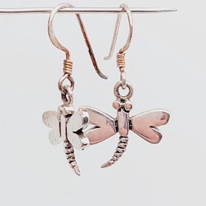 Sterling 925 real silver earrings | Vintage drop earrings | Dragonfly drop earrings | Boho earrings | Earrings | Sterling silver