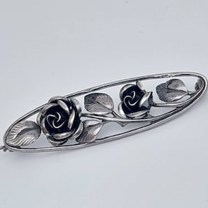 Nostalgic floral 925 silver brooch rose brooch