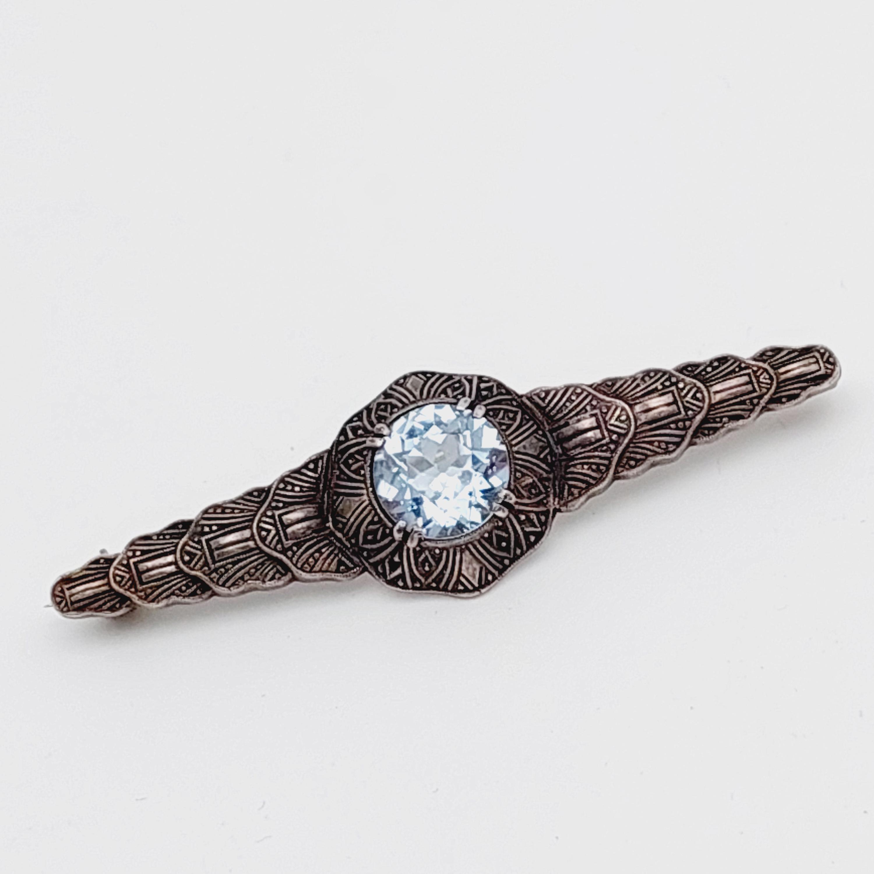 BROCHE ANCIENNE 19 -ème Bijoux de Maharaja argent massif et Saphir 5,1