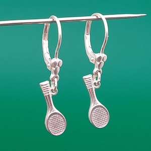 Vintage 925 Silver Earrings Tennis Racket Earrings