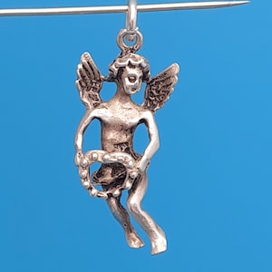 Antiker Silberner Anhänger Silber Jugendstil Engel Bettelarmband Anhänger Glücksbringer