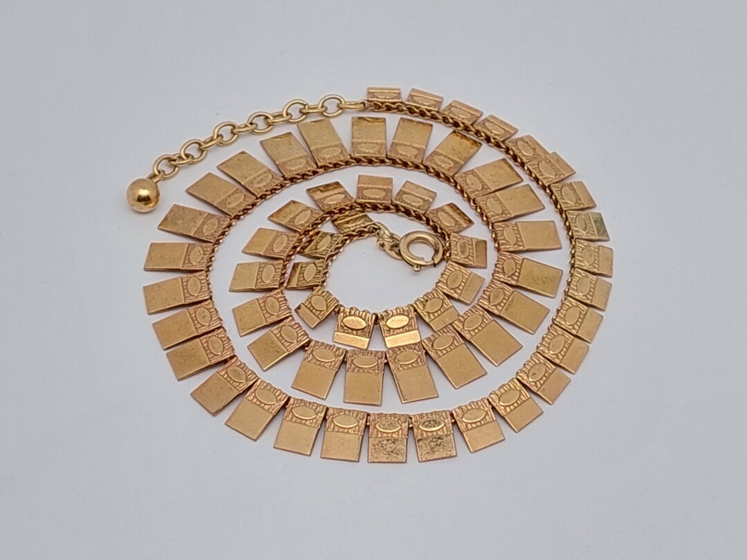 America Double Necklace Antique Costume Jewelry Gold Plated Etsy