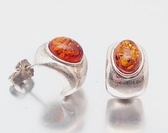 Nostalgic 925 silver earrings with amber earrings silver earrings