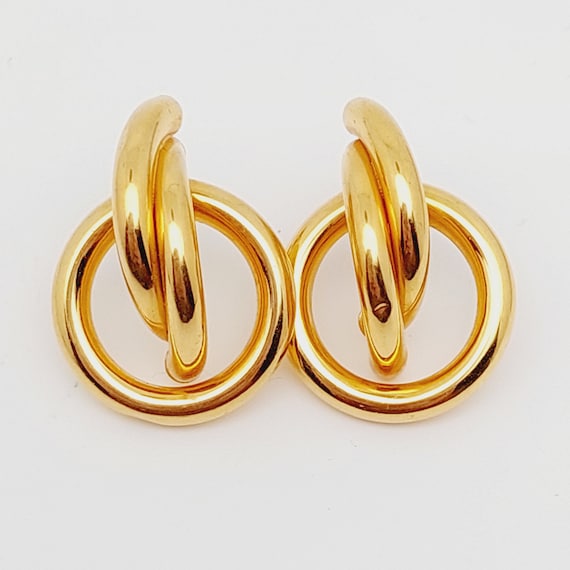 Boucles D'oreilles Dorées Style Chic - Occasion En Bon état