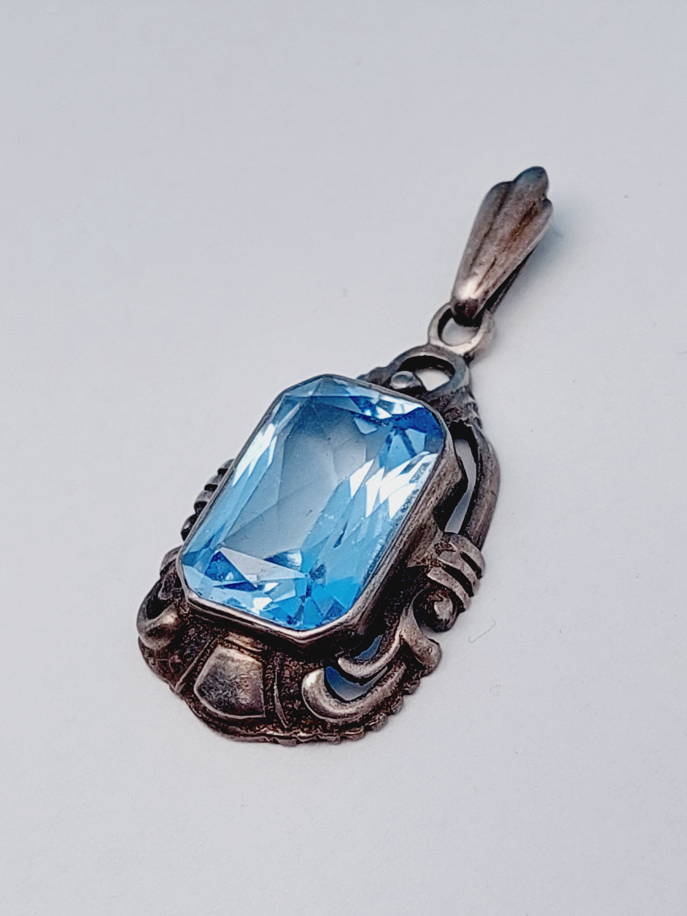 Bracelet ancien argent avec pierre bleu clair - Catawiki