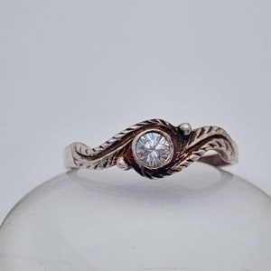 Vintage Ring 925 Silver Silver Ring Cut Zirconia Stone Size 10