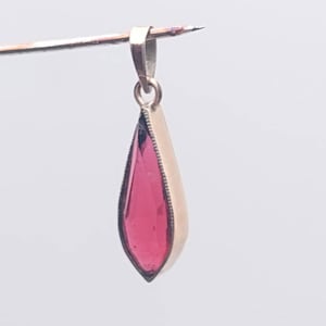 Antique Art Nouveau pendant double red cut stone antique jewelry