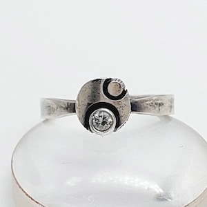 Anillo nostálgico finlandés de plata 925 de Sten & Laine, cristal de roca, talla 14 (54).