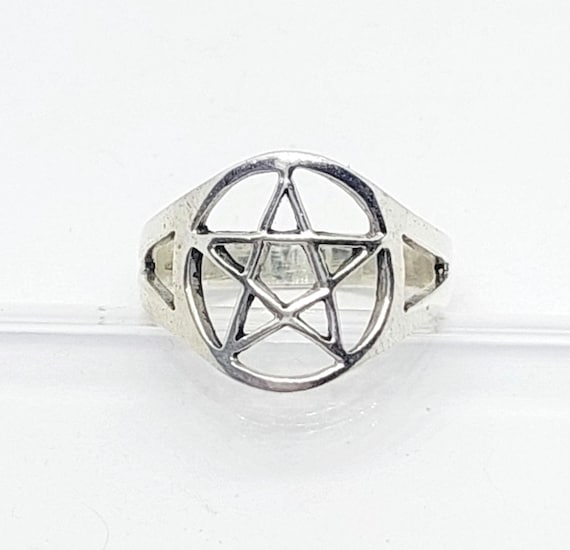 Vintage Damen Ring 925er Silber Pentagramm Gr 15 55 Silber Ring