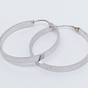 Large square simple 835 silver hoop earrings diameter 3.1 cm earrings #CT19