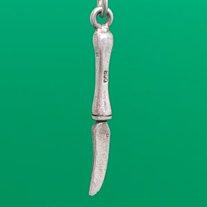 Antique 800 Silver Pendant Knife Charm Bracelet Silver Pendant