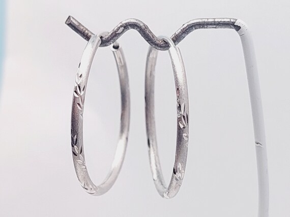 3 cm vintage hoop earrings 925 silver earrings di… - image 4