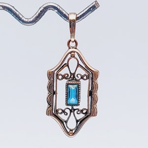 Antique pendant double blue stone Art Nouveau Art Nouveau