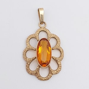 Antique Art Nouveau Double Pendant Yellow Stone Andreas Daub